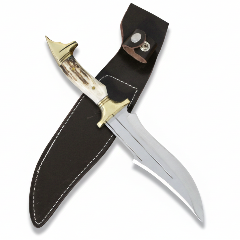 12 " Bowie Jagdmesser  Personalisiertes Hirschgeweihmesser