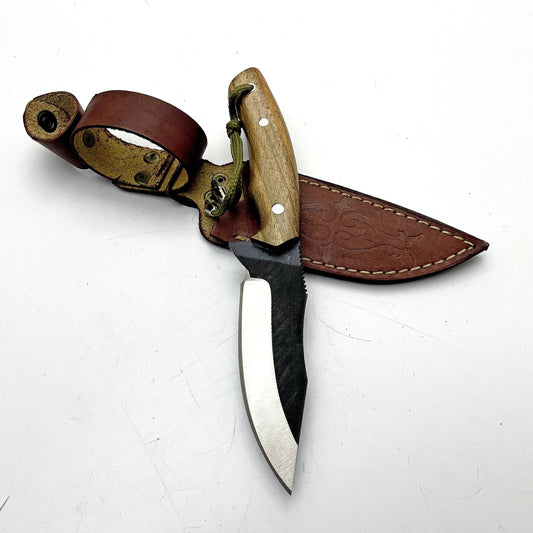 Custom Mini Bushcraft Messer mit Lederscheide Personalisiert