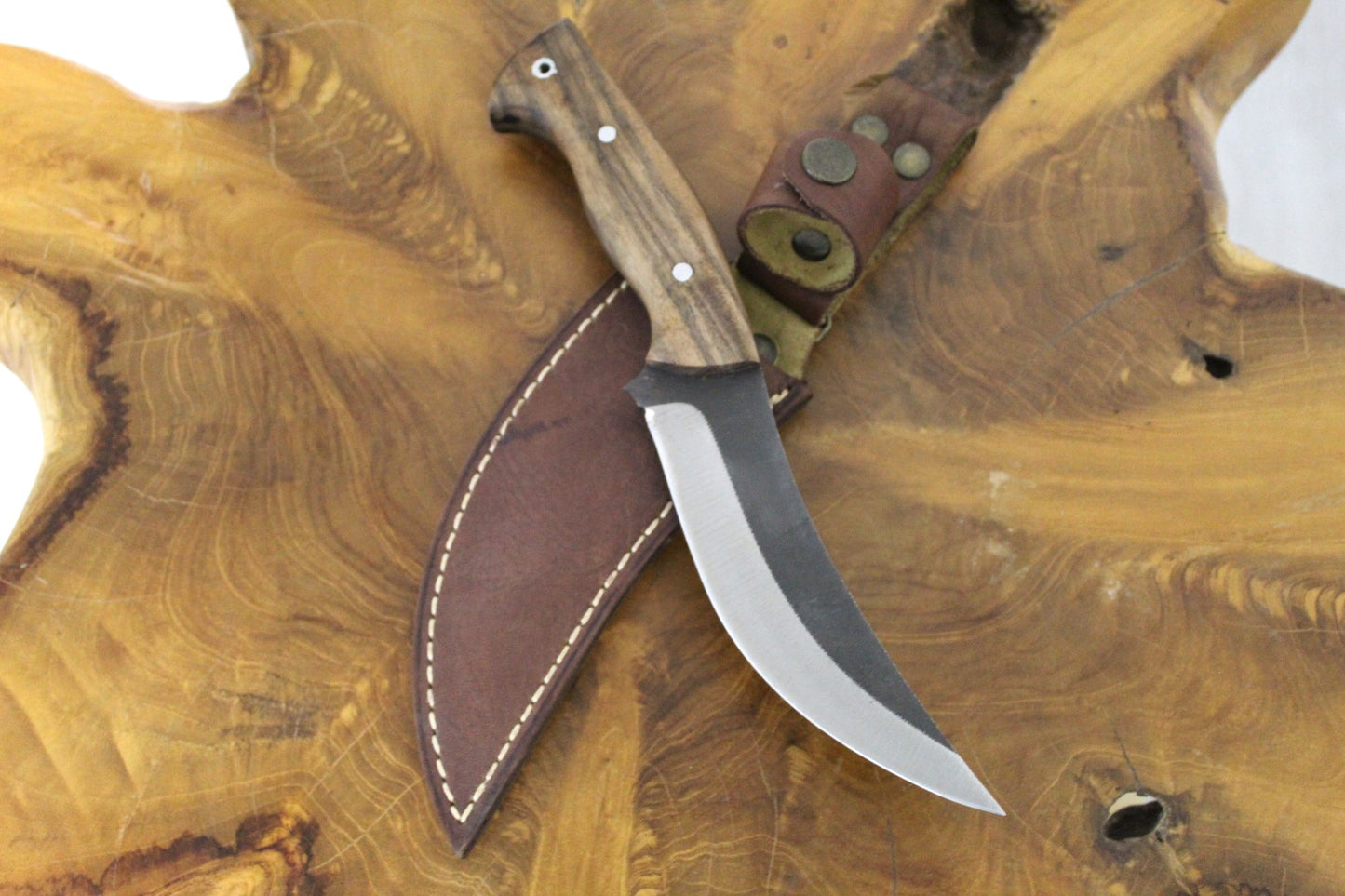 Personalisiertes Handgefertigtes Holzgriff Jagdmesser mit Scheide