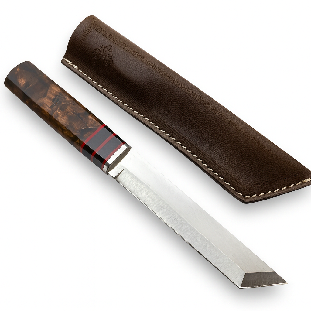 11" Handgemachtes Holzgriff Tanto Messer mit Scheide Personalisiert Premium-Qualität