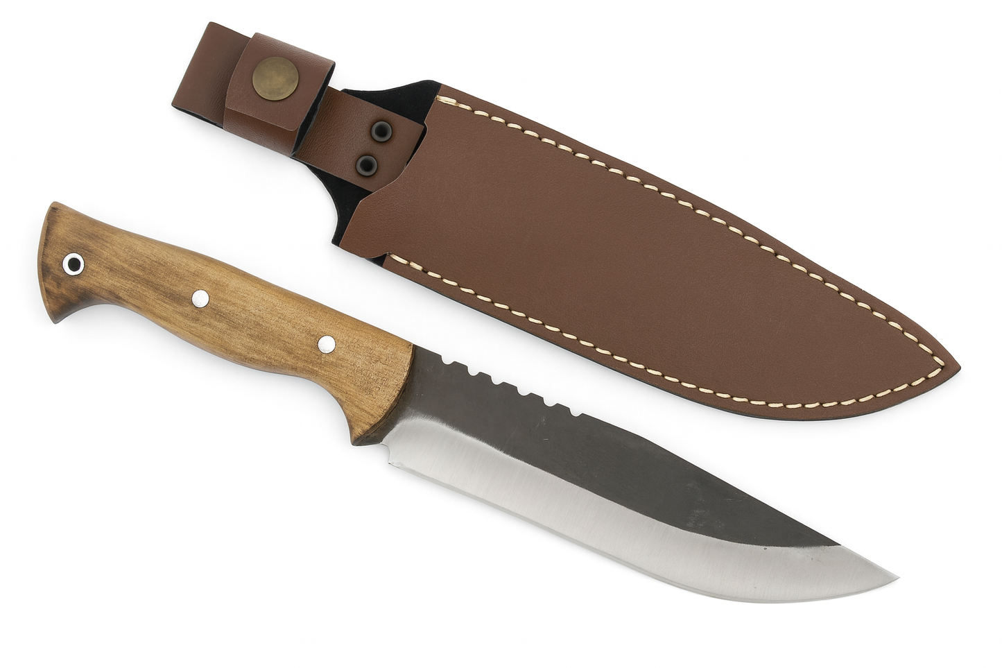 Personalisiertes Jagdmesser mit Lederscheide