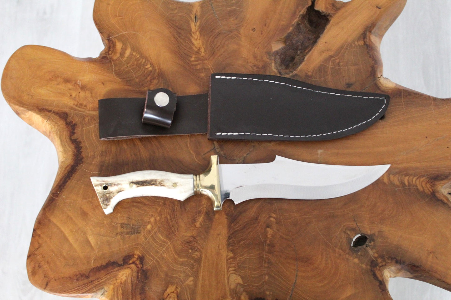 12 "Hirschhorn Bowie Jagdmesser Personalisiert