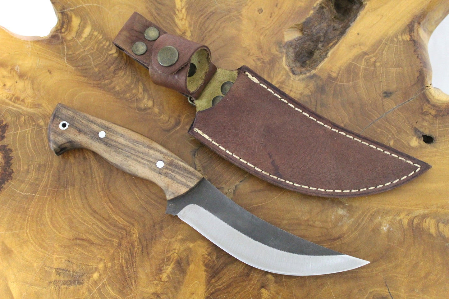 Personalisiertes Handgefertigtes Holzgriff Jagdmesser mit Scheide