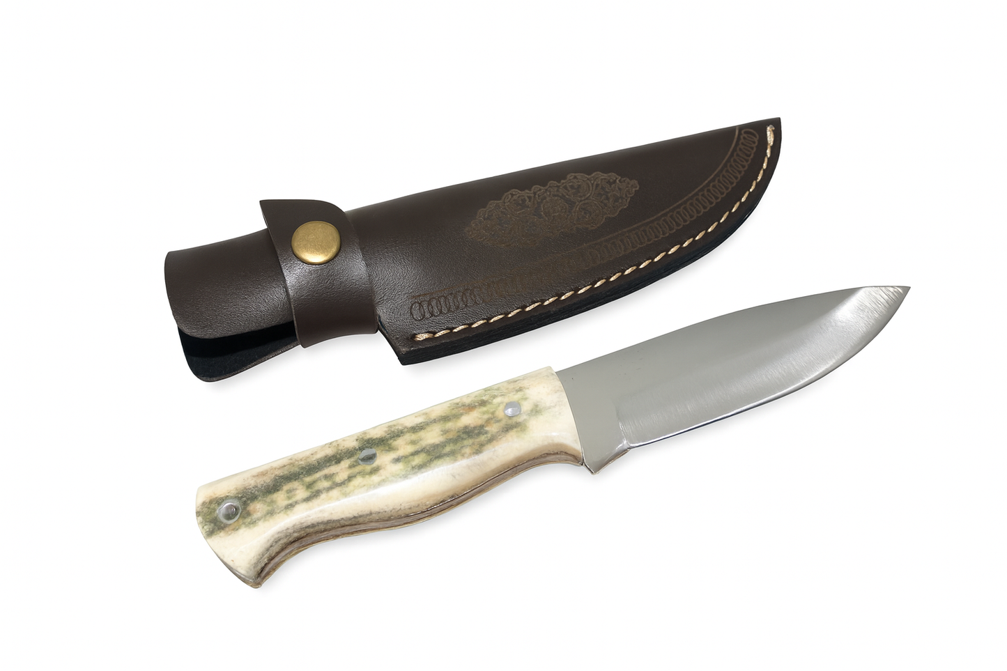 Hirschhorngriff 24,5 cm, personalisiertes Bushcraft Jagdmesser