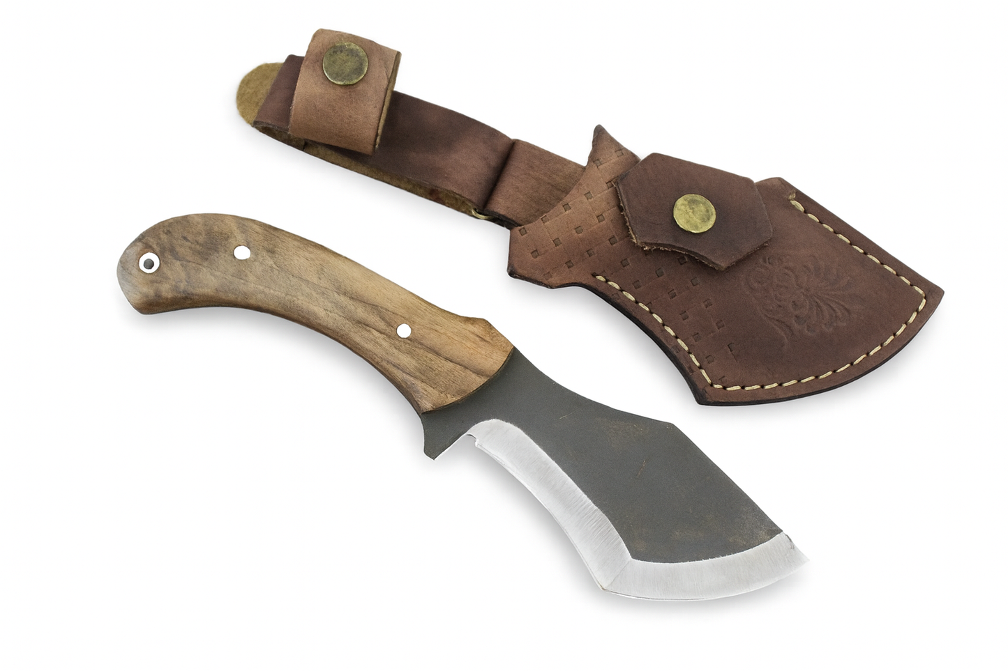 Handgemachtes Walnussholz Tracker Messer mit Scheide