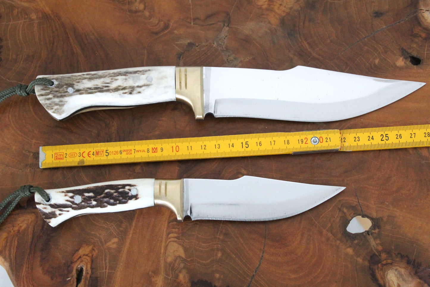 2 Stück Hirschgeweih Jagdmesser Set Personalisiert (Dh115)