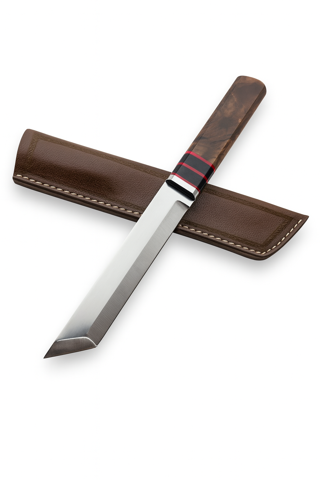 11" Handgemachtes Holzgriff Tanto Messer mit Scheide Personalisiert Premium-Qualität