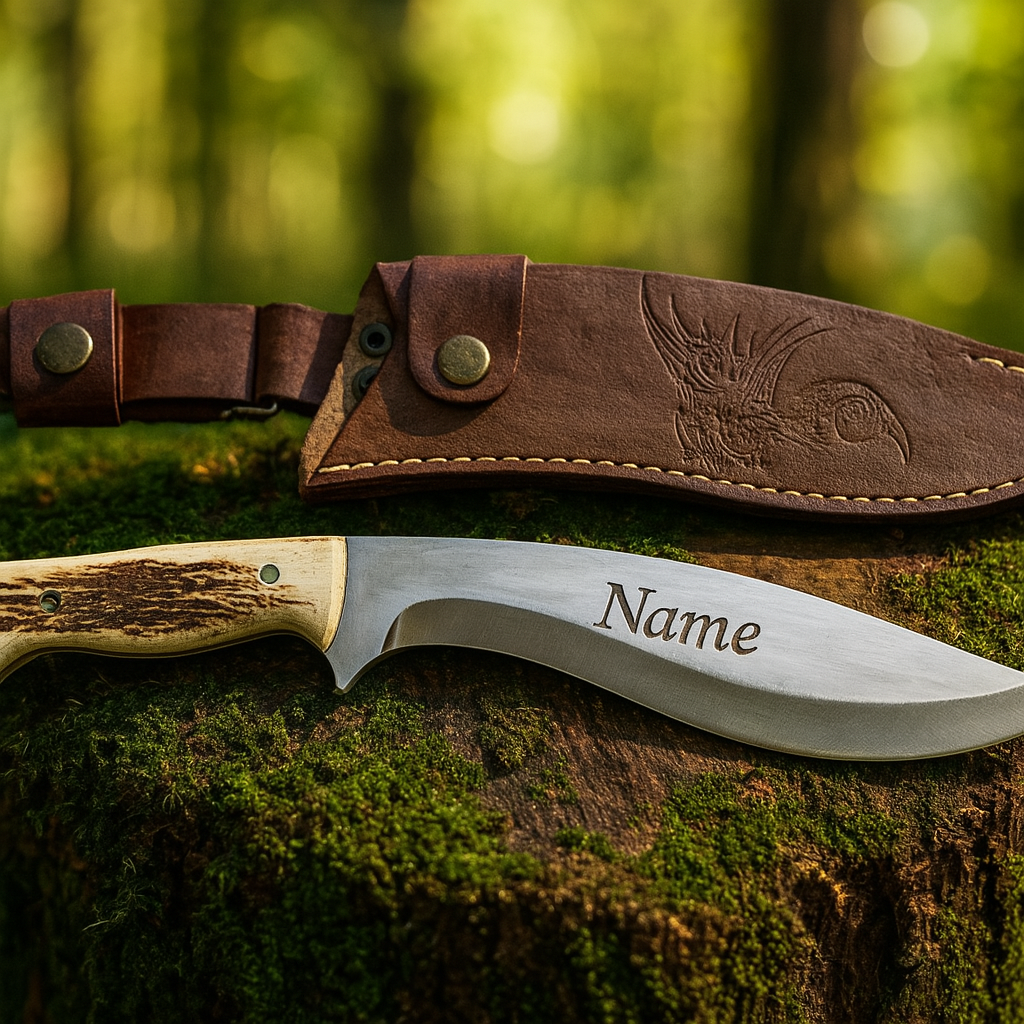 Hirschgeweih Kukri Messer Personalisiert