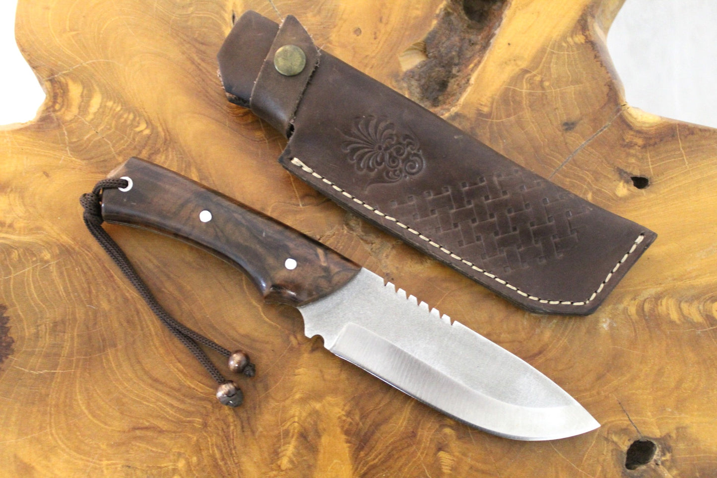 9.8 "Handgefertigtes Outdoor Messer mit Scheide Personalisiert