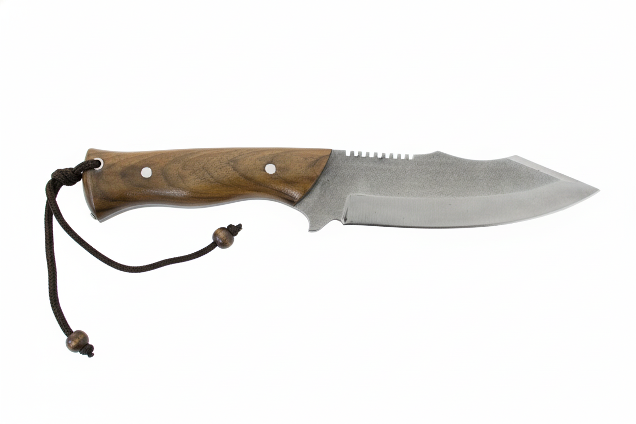 Handgefertigtes Outdoor-Messer mit Lederscheide Personalisiert