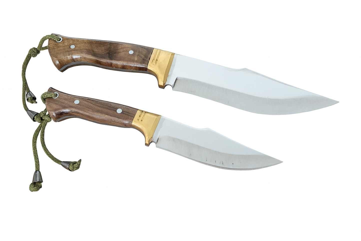 2 Stück Walnussholz Jagdmesser Set Personalisiert