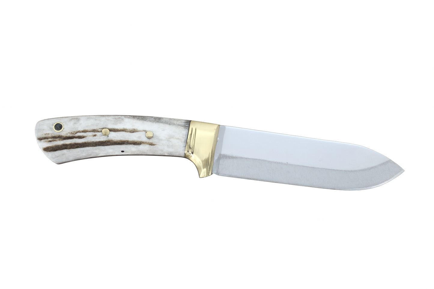 Personalisiertes Jagdmesser Hirschgeweih und Messing Griff (Dh033)