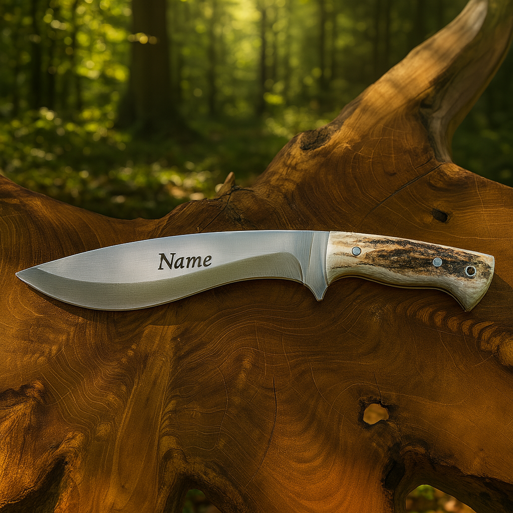 Hirschgeweih Kukri Messer Personalisiert