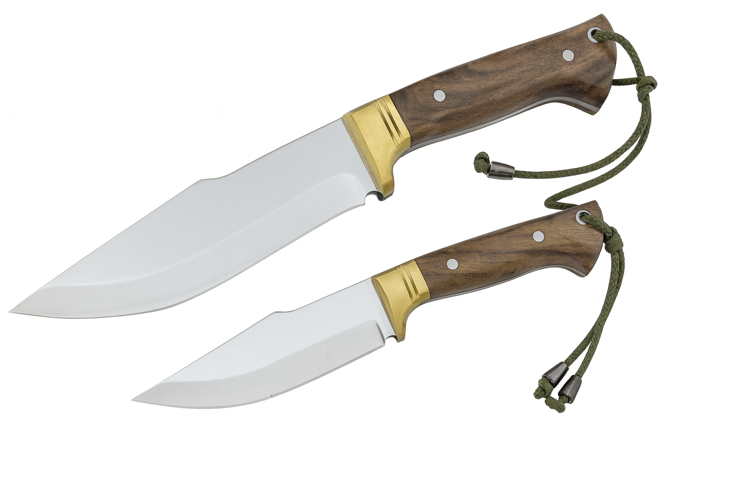 2 Stück Walnussholz Jagdmesser Set Personalisiert