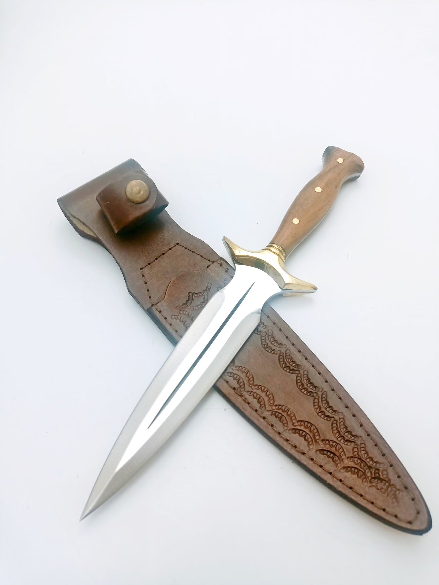 Walnuss Holz Griff Dolch Messer mit Scheide Personalisiert
