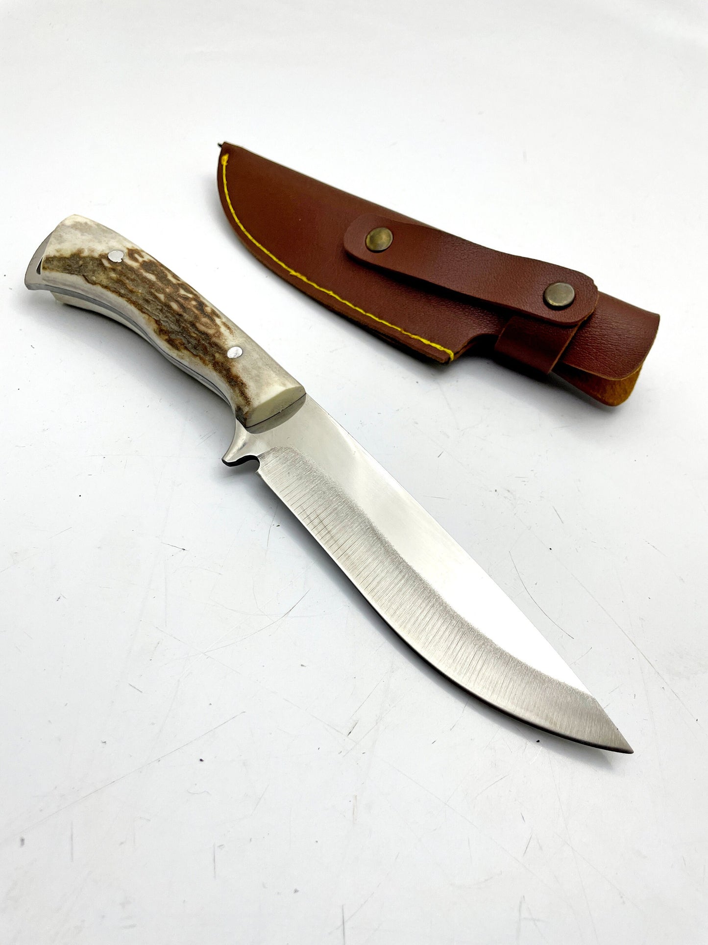Hirschgeweih Bushcraft Messer Personalisiert mit Etui
