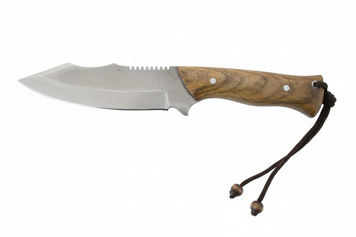 Handgefertigtes Outdoor-Messer mit Lederscheide Personalisiert