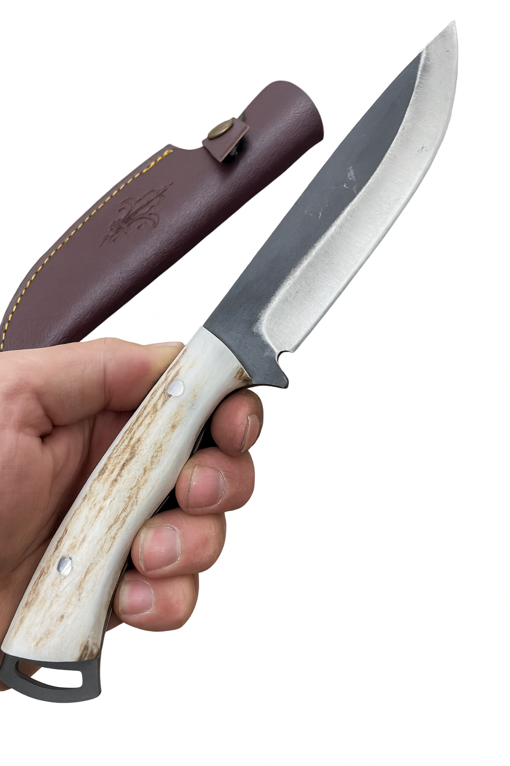 10" Hirschgeweih Griff Bushcraft Jagdmesser Personalisiert