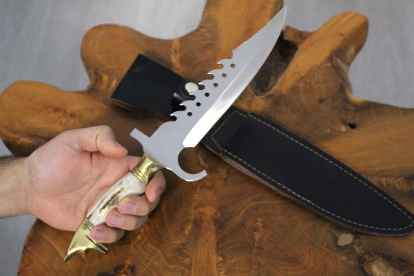 Hirschgeweih Griff Jagdmesser Personalisiert