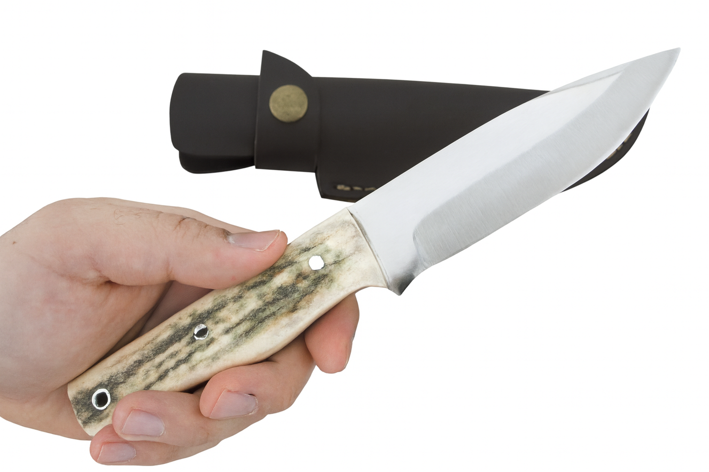 Hirschhorngriff 24,5 cm, personalisiertes Bushcraft Jagdmesser