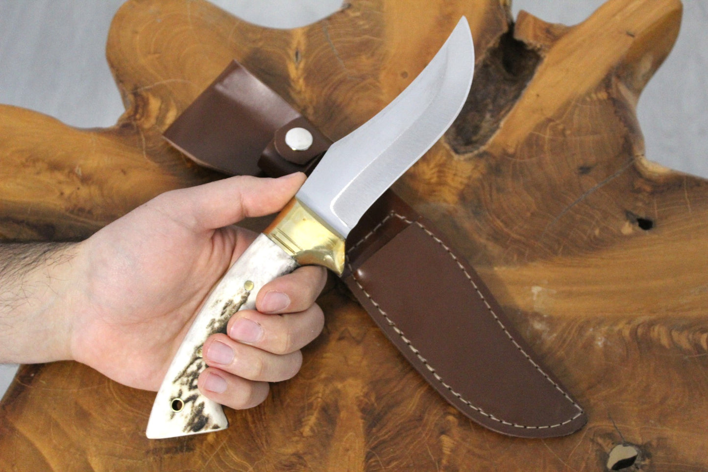 10 "Bowiemesser Jagdmesser Personalisiert Hirschgeweih Griff