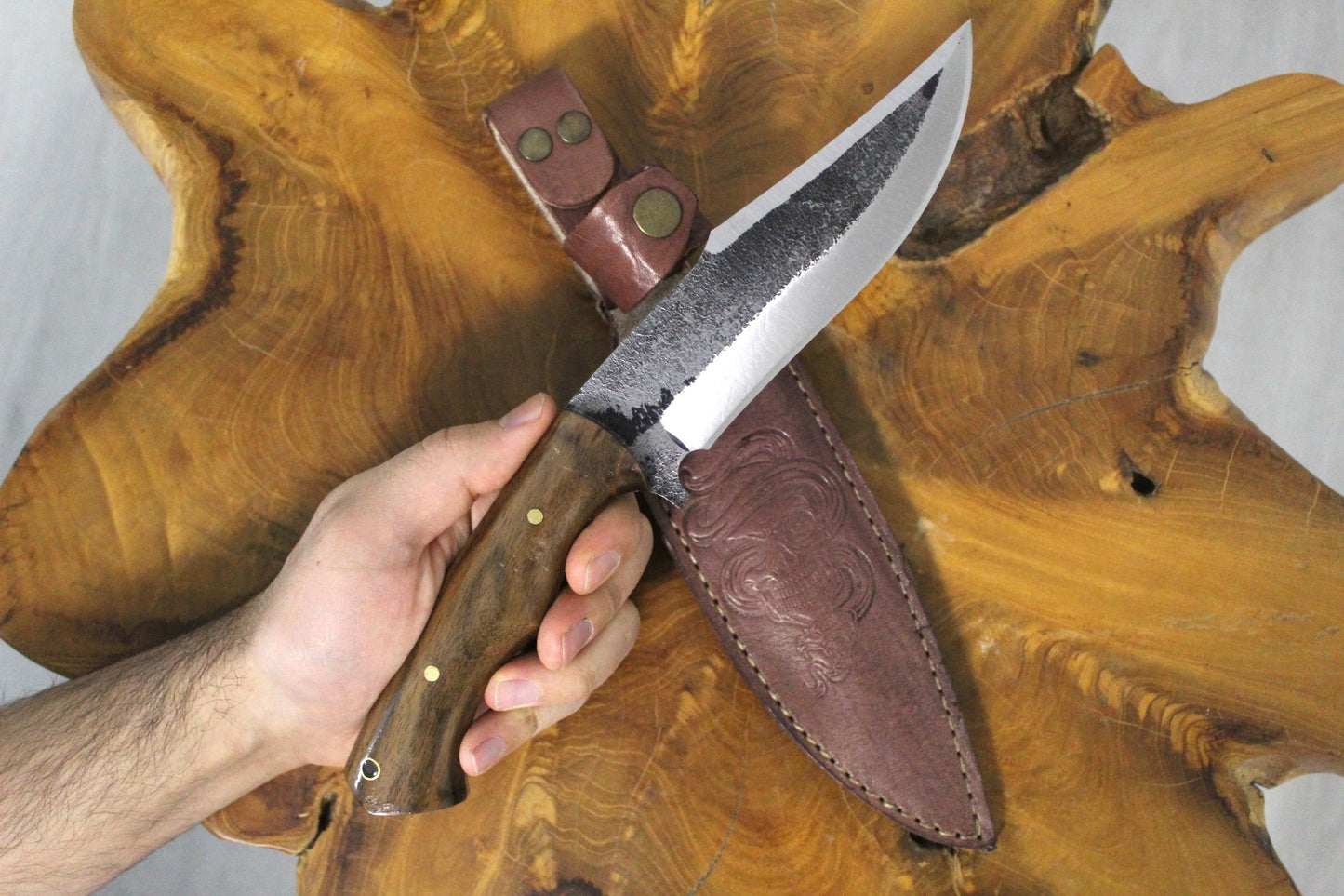 10 "personalisiertes handgeschmiedetes Jagdmesser