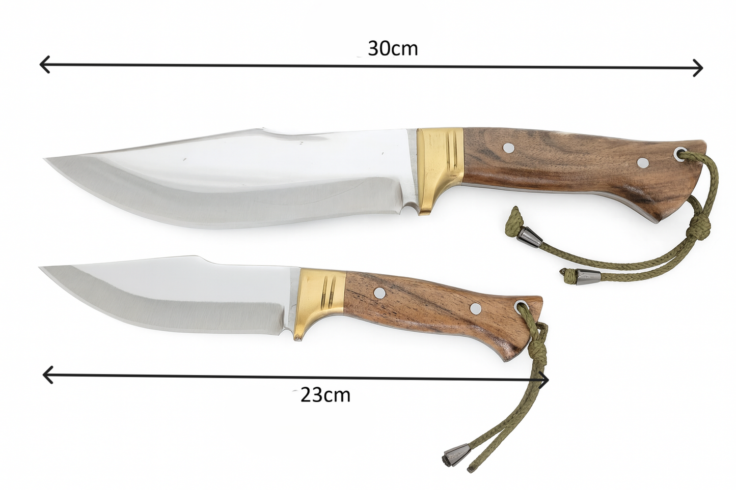 2 Stück Walnussholz Jagdmesser Set Personalisiert