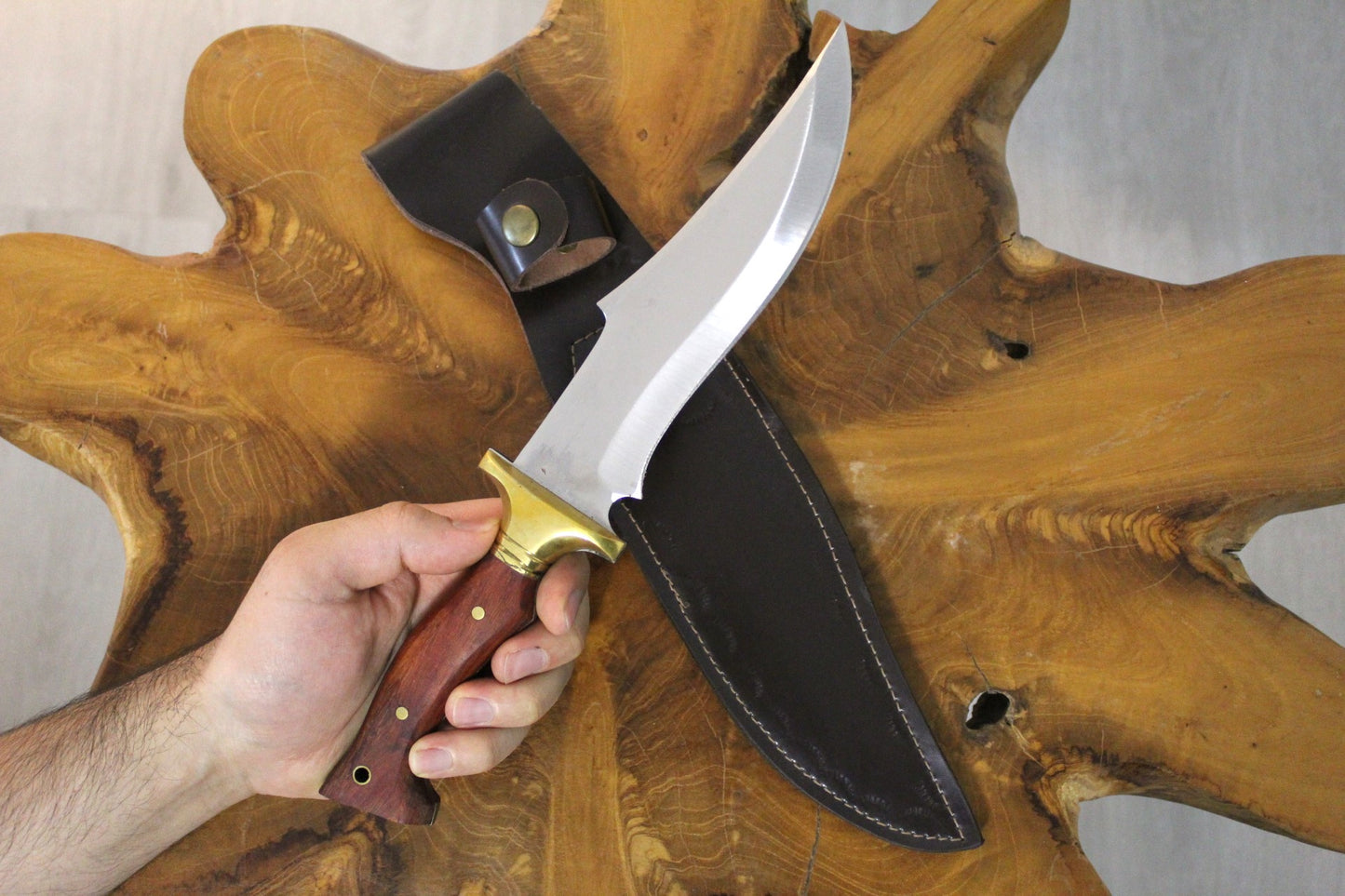 12 "Custom Holzgriff Bowie Jagdmesser Personalisiert