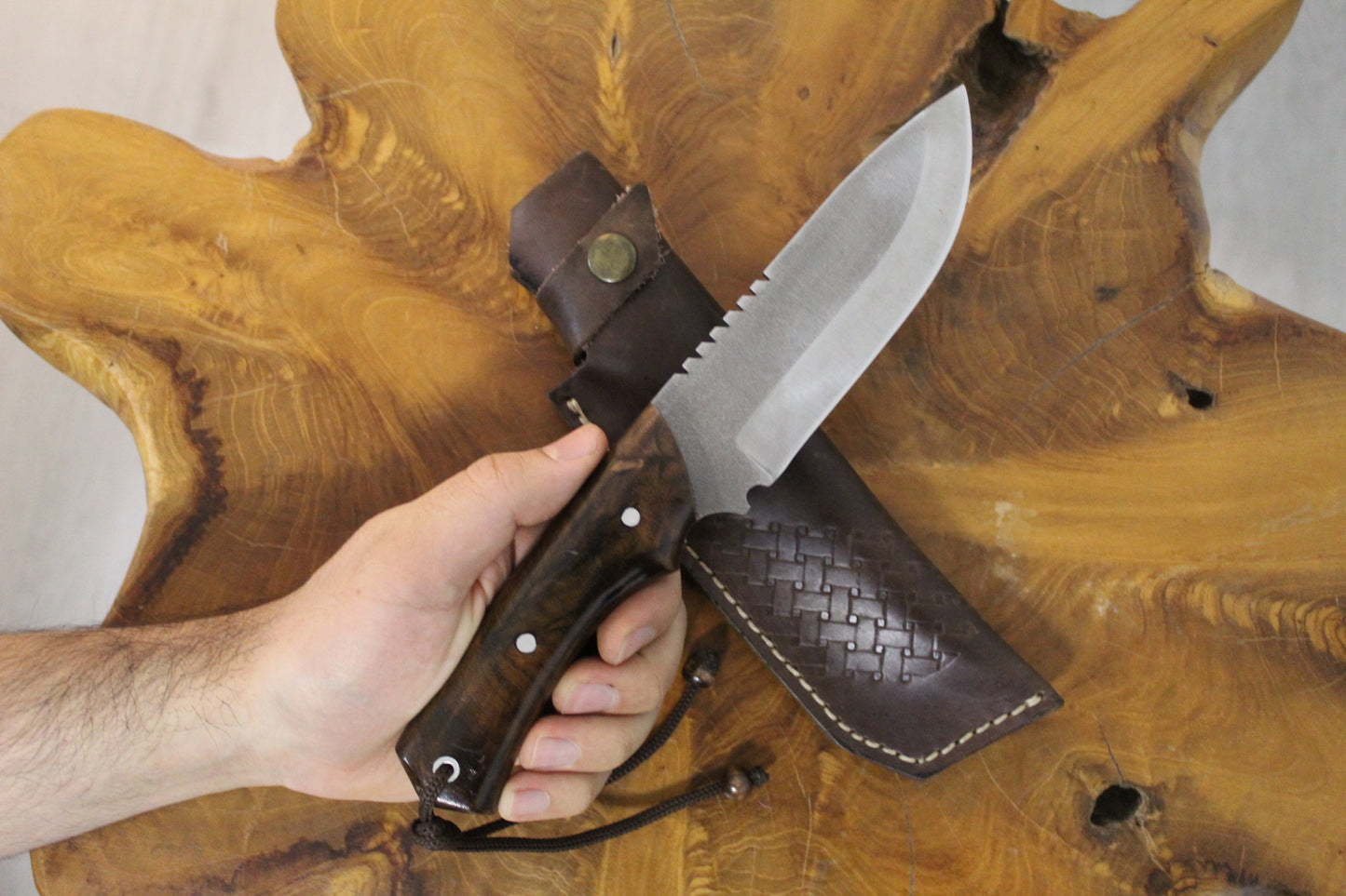 9.8 "Handgefertigtes Outdoor Messer mit Scheide Personalisiert
