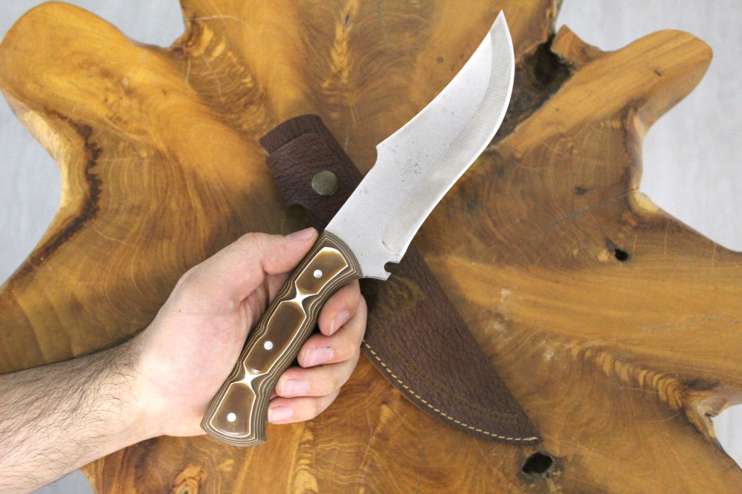 "12"" personalisiertes Jagdmesser Werzalit Griff