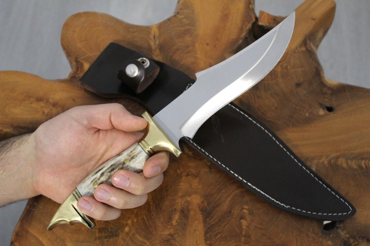 12 " Bowie Jagdmesser Personalisiertes Hirschgeweihmesser