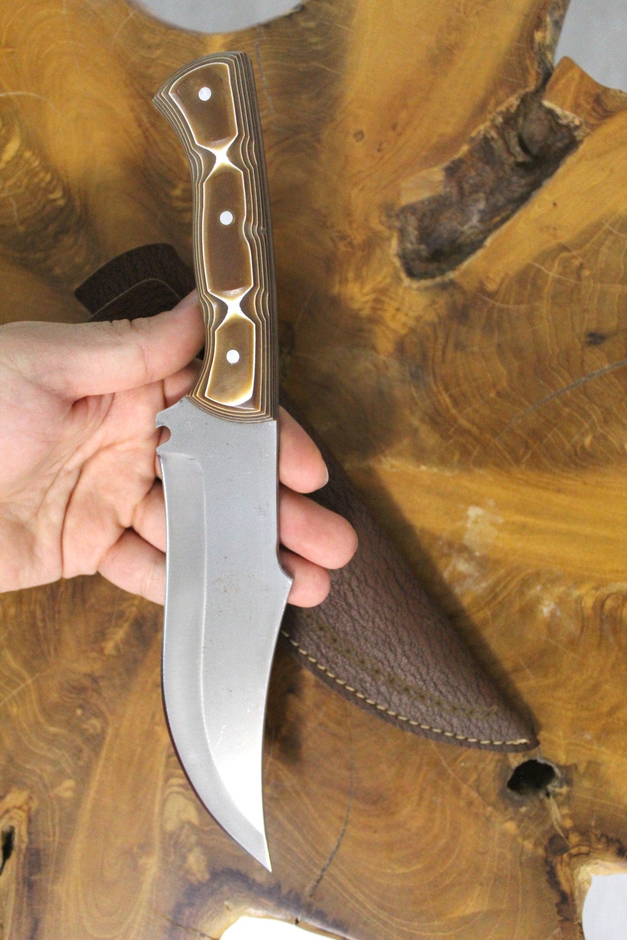 "12"" personalisiertes Jagdmesser Werzalit Griff