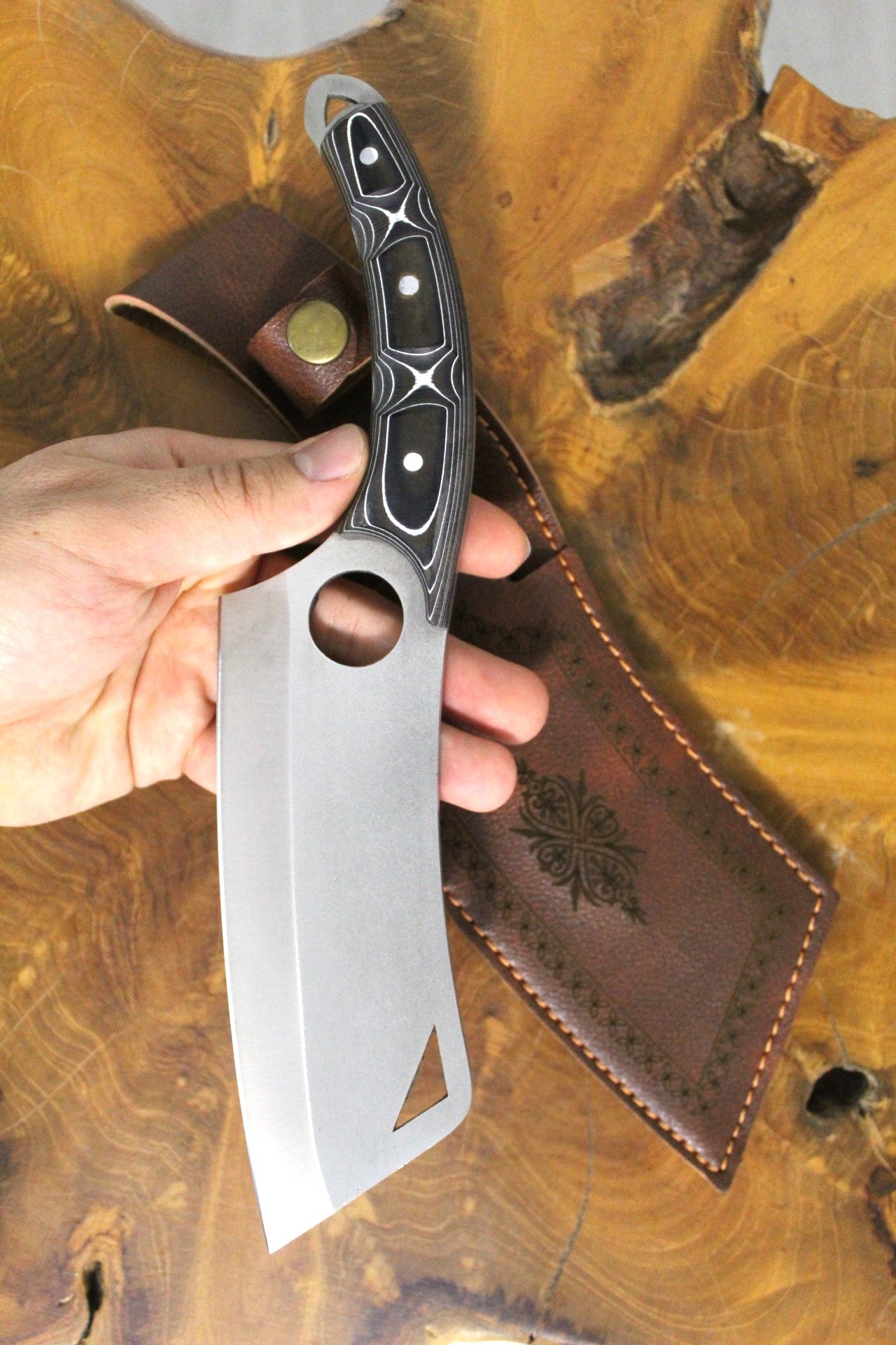 Wikingermesser mit Werzalit Griff und Kochmesser Personalisiert
