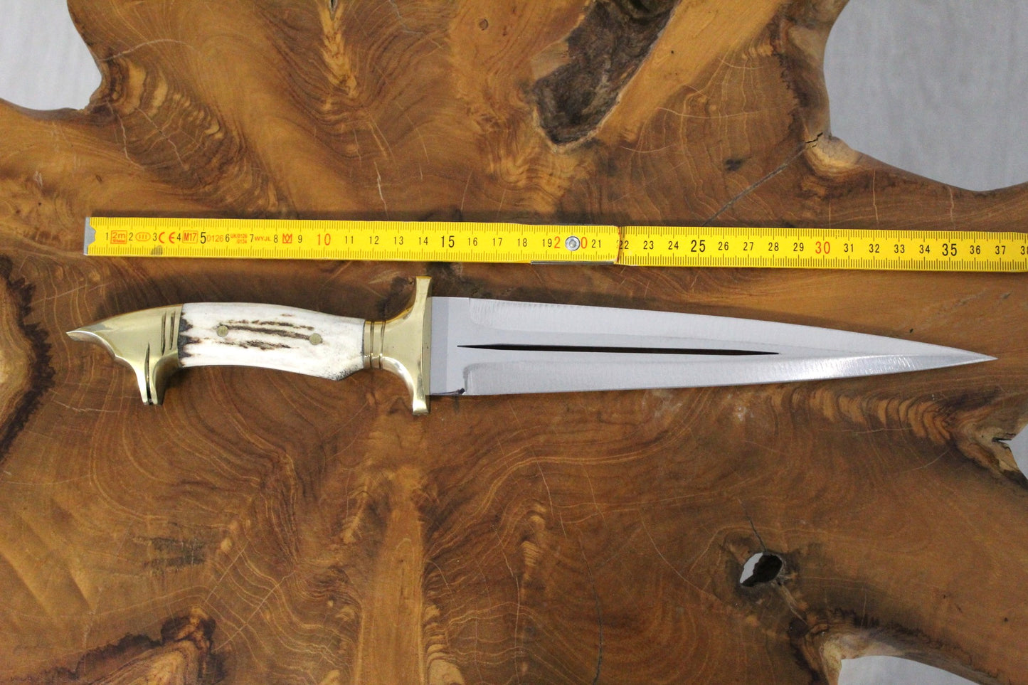 Hirschgeweih Griff Dolchmesser mit Lederscheide