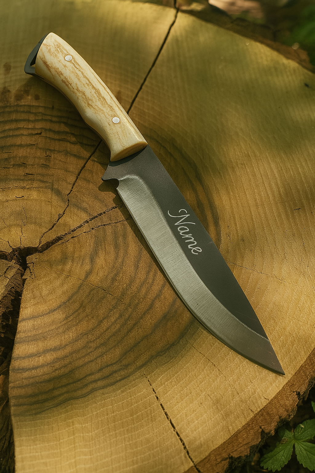 10" Hirschgeweih Griff Bushcraft Jagdmesser Personalisiert