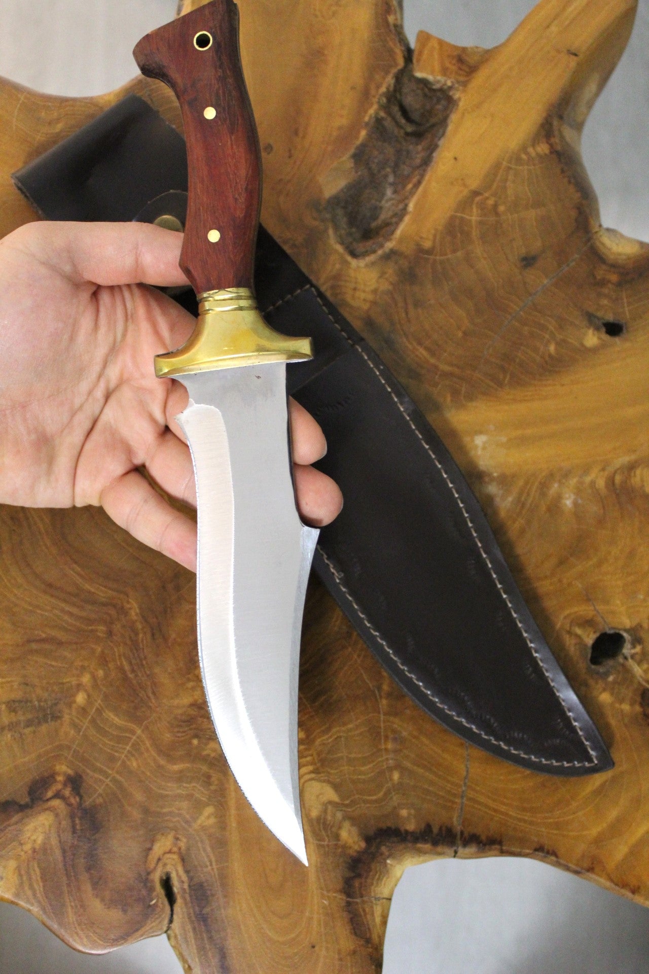12 "Custom Holzgriff Bowie Jagdmesser Personalisiert