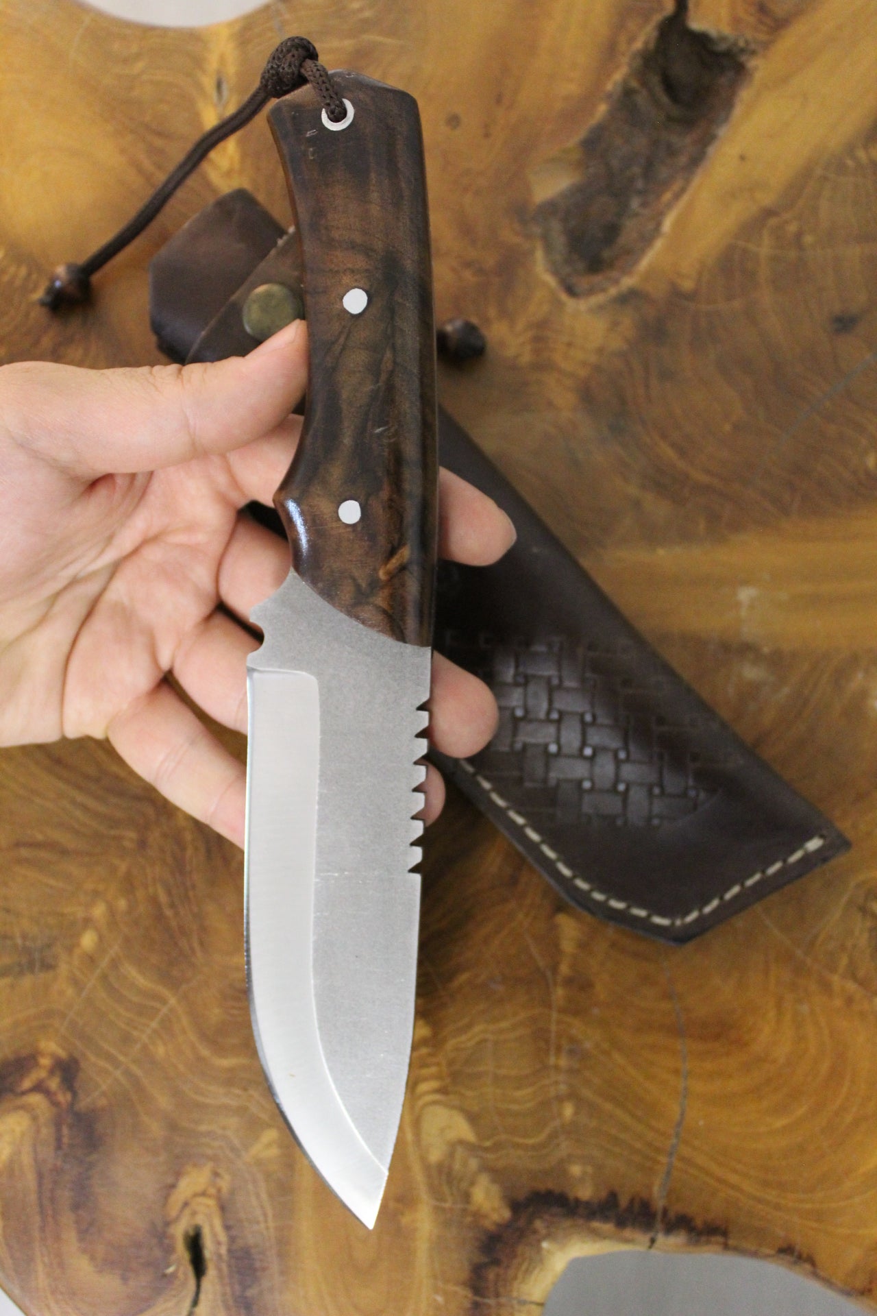 9.8 "Handgefertigtes Outdoor Messer mit Scheide Personalisiert