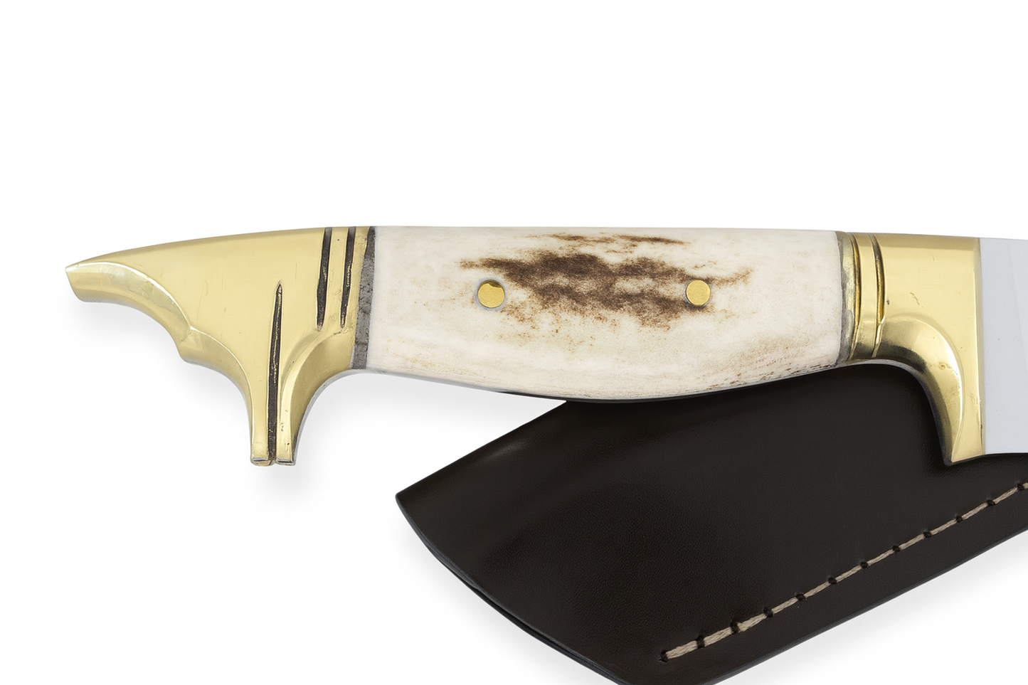 13 " Hirschgeweih Wolfskopf Jagdmesser Handgefertigt