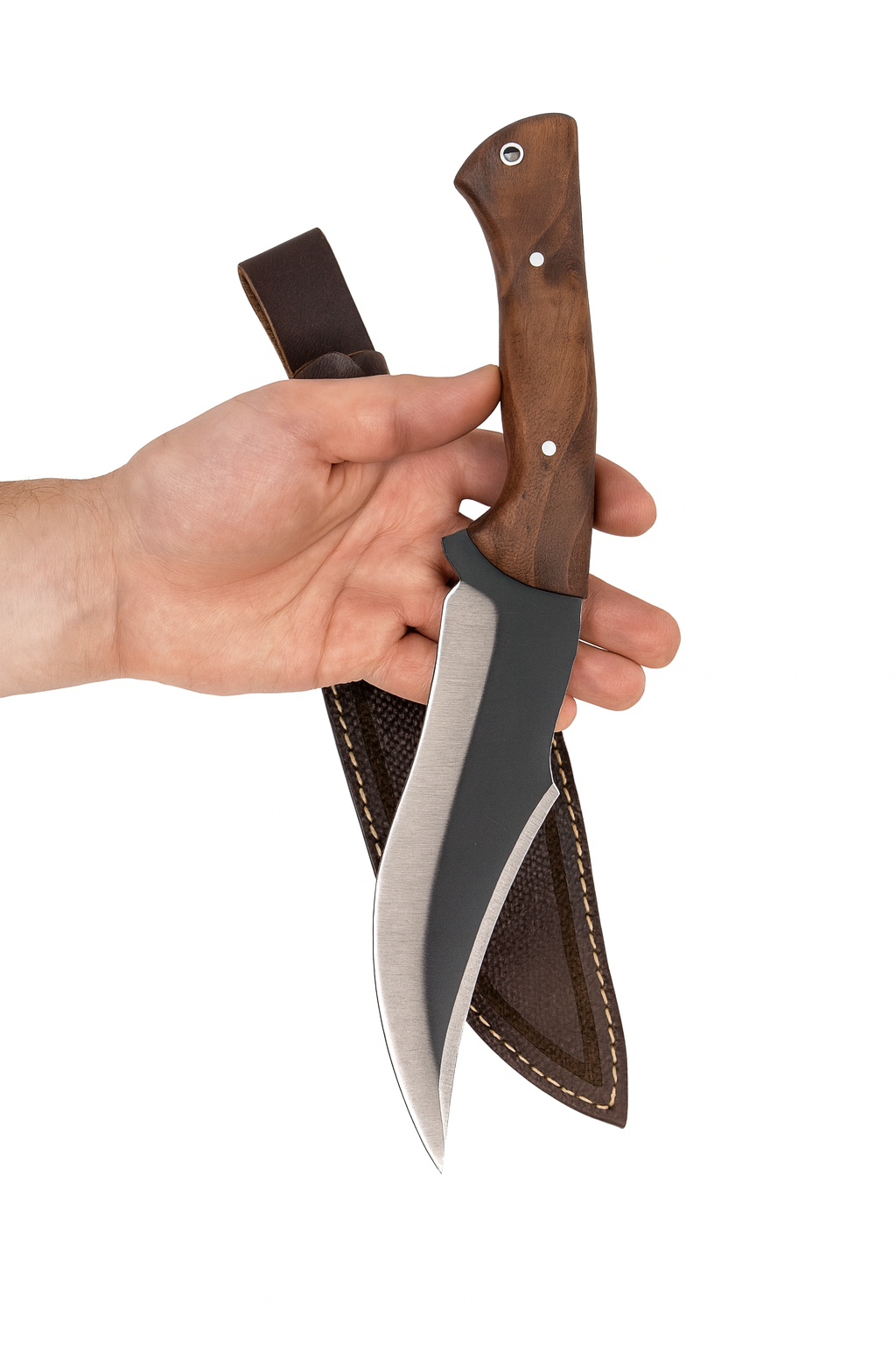 12,6 "professionelles Jagdmesser mit Walnussholz Griff Personalisiert
