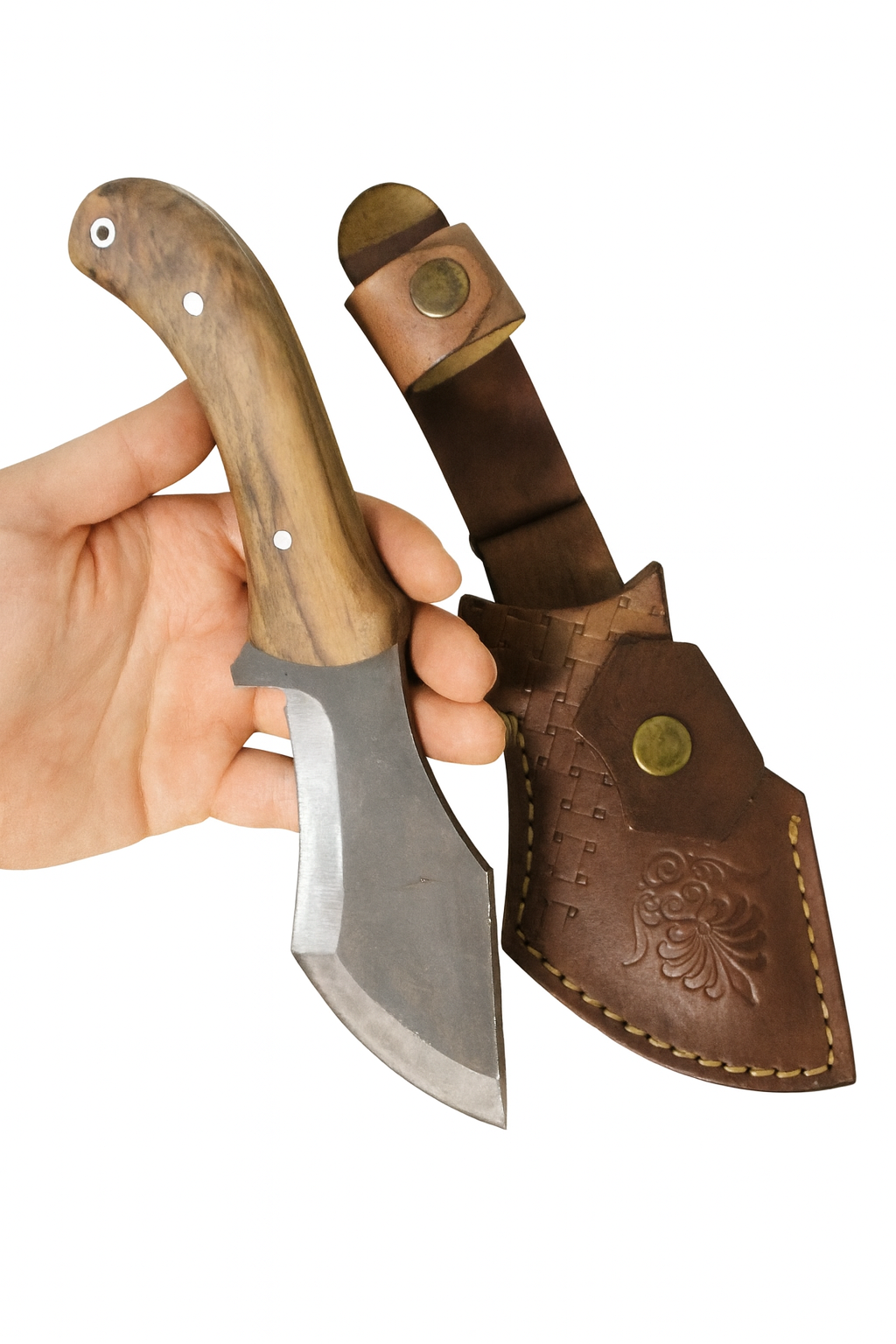 Handgemachtes Walnussholz Tracker Messer mit Scheide