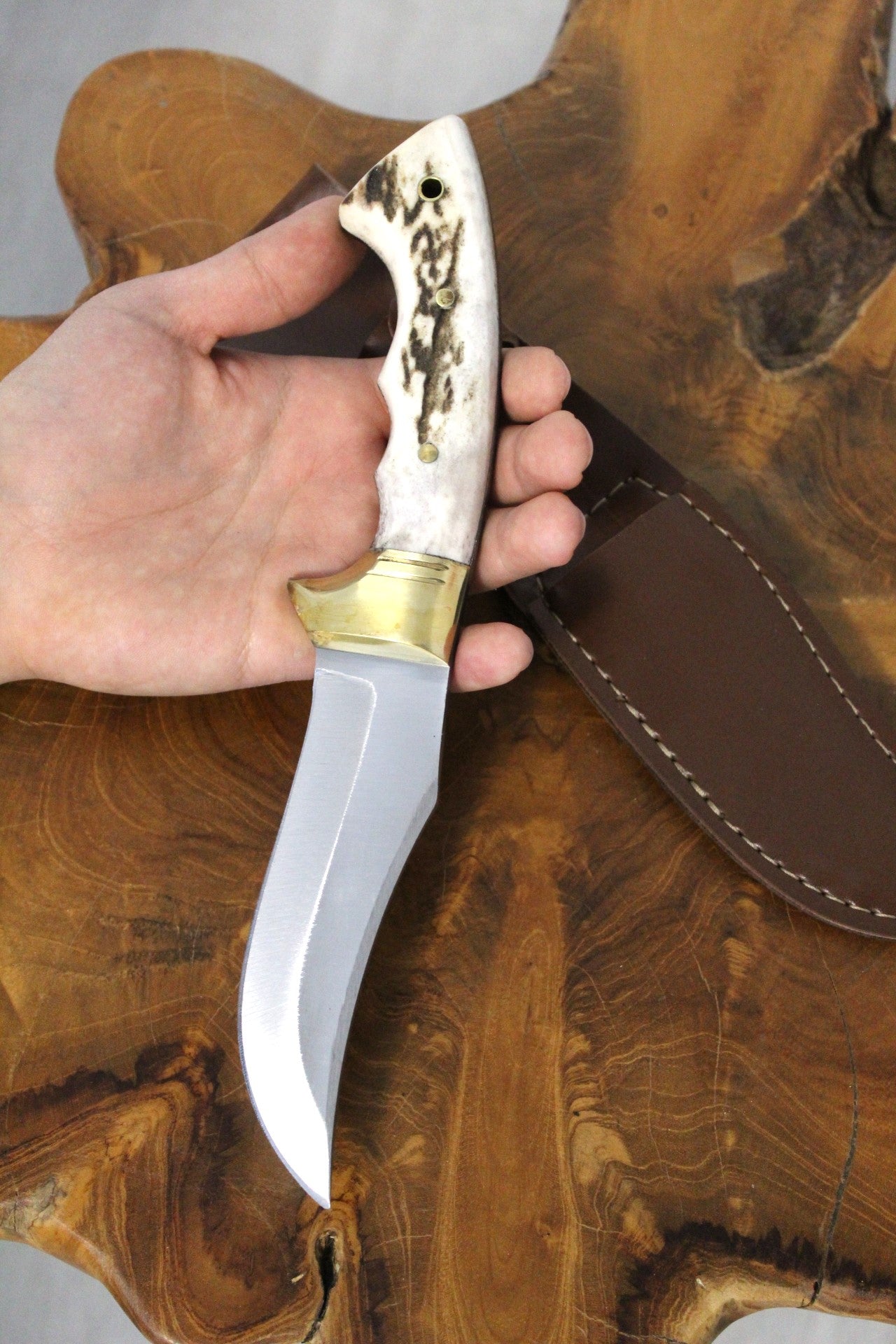 10 "Bowiemesser Jagdmesser Personalisiert Hirschgeweih Griff