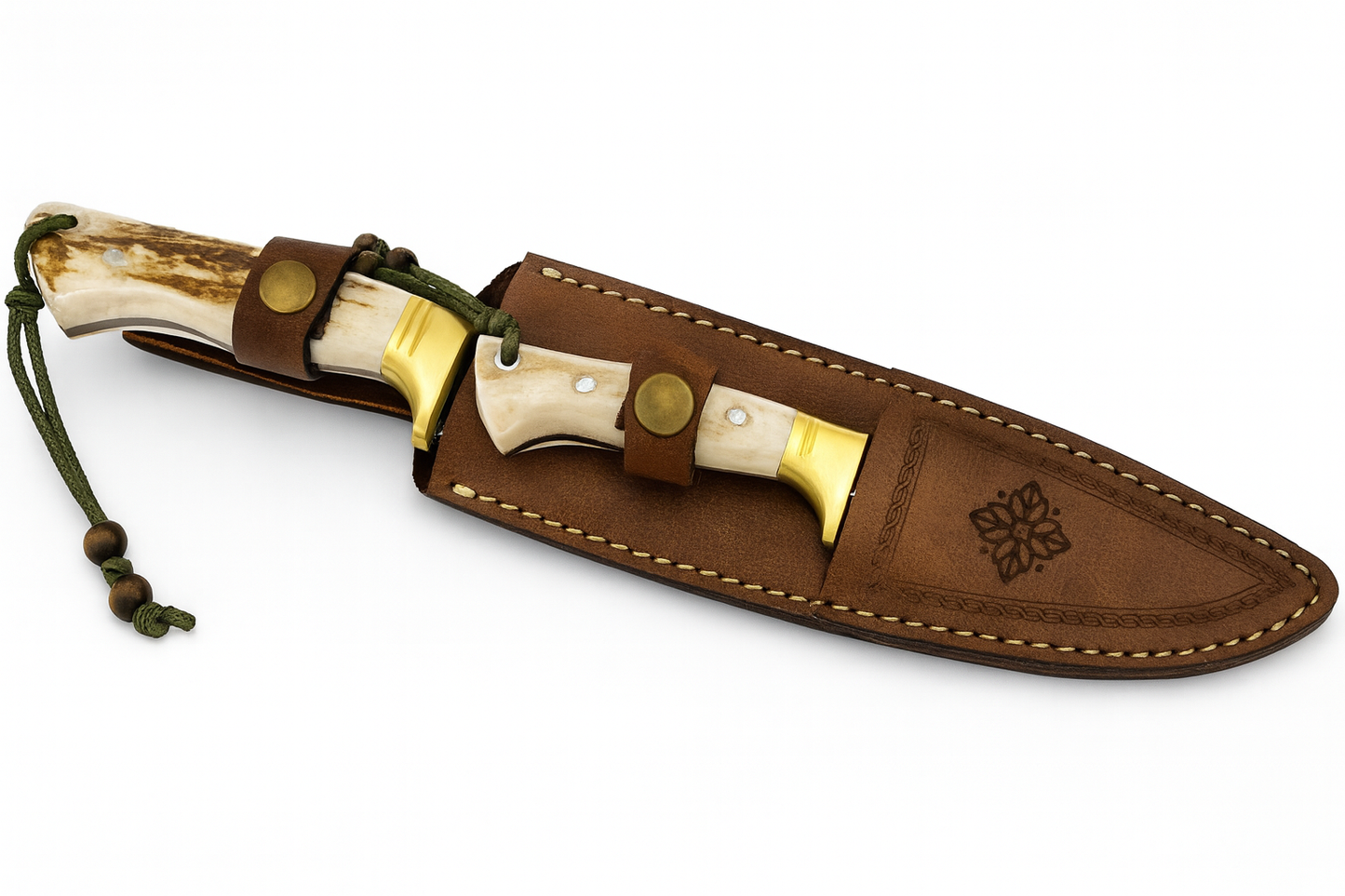 2 Stück Hirschgeweih Jagdmesser Set Personalisiert (Dh115)