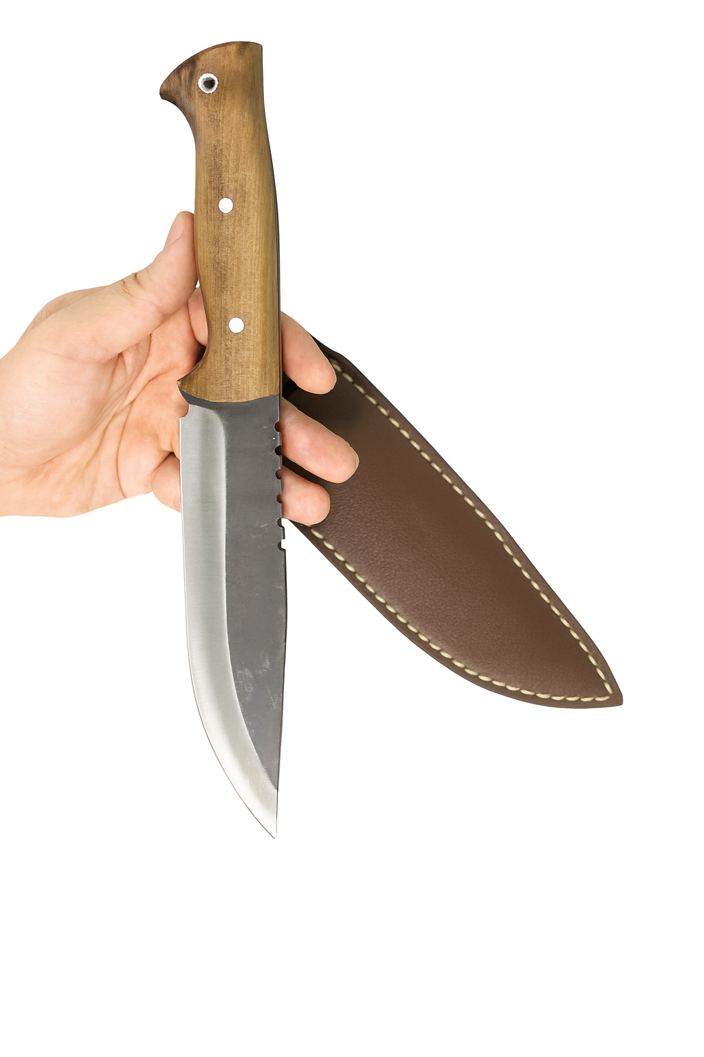 Personalisiertes Jagdmesser mit Lederscheide