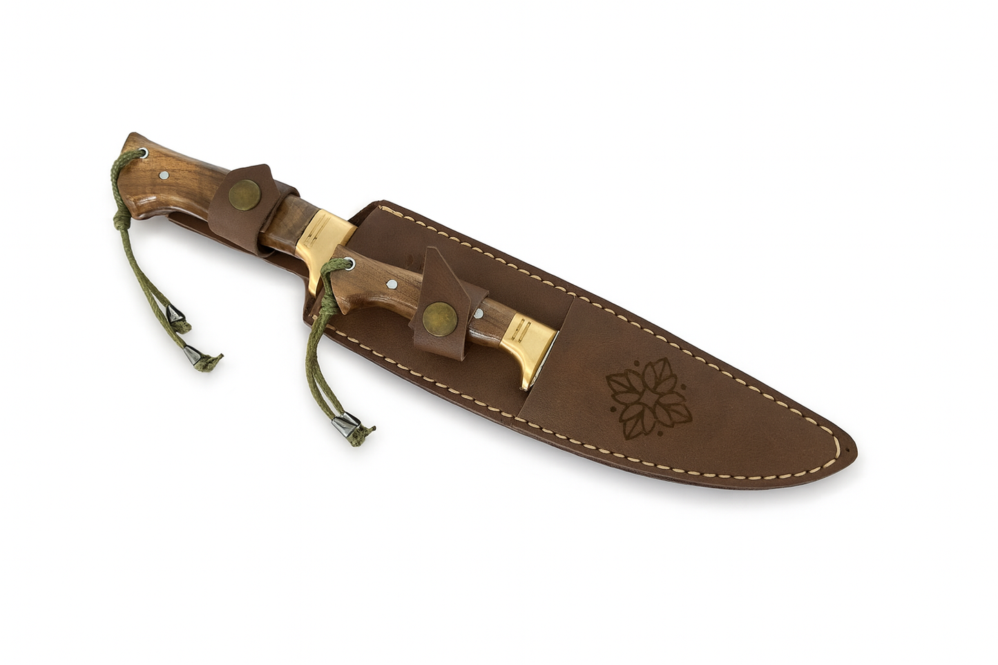 2 Stück Walnussholz Jagdmesser Set Personalisiert