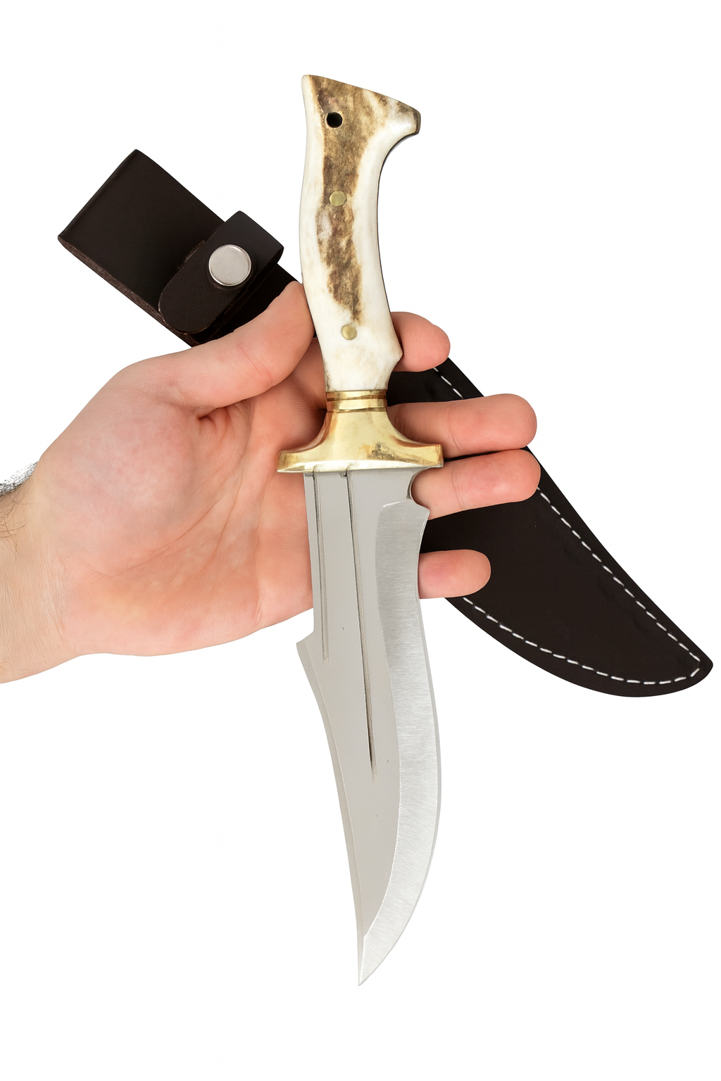 12 "Hirschhorn Bowie Jagdmesser Personalisiert