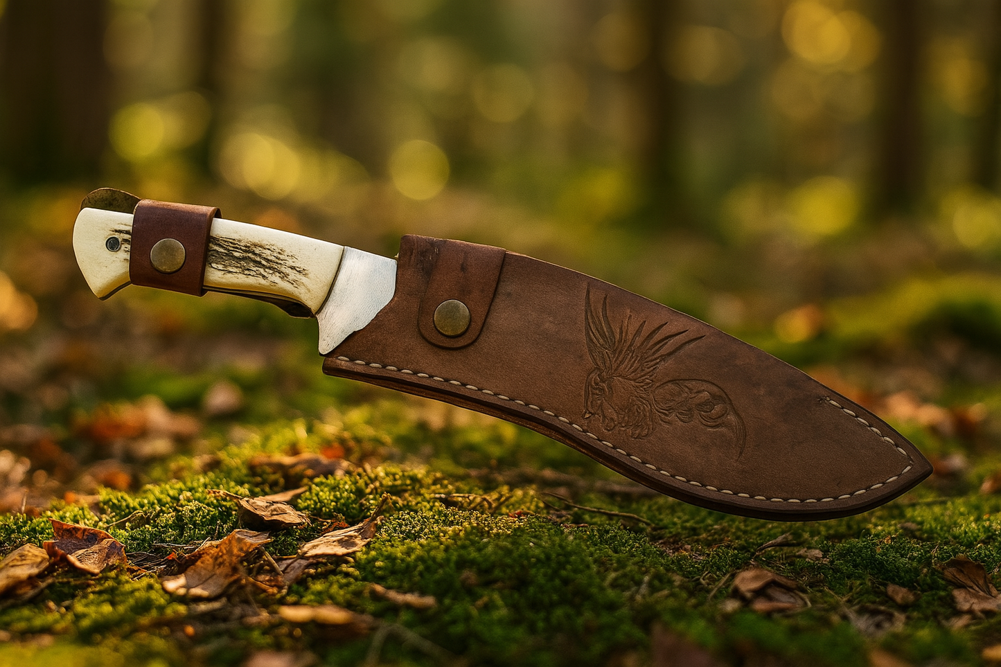 Hirschgeweih Kukri Messer Personalisiert