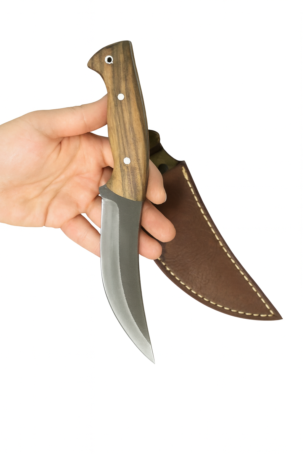 Personalisiertes Handgefertigtes Holzgriff Jagdmesser mit Scheide