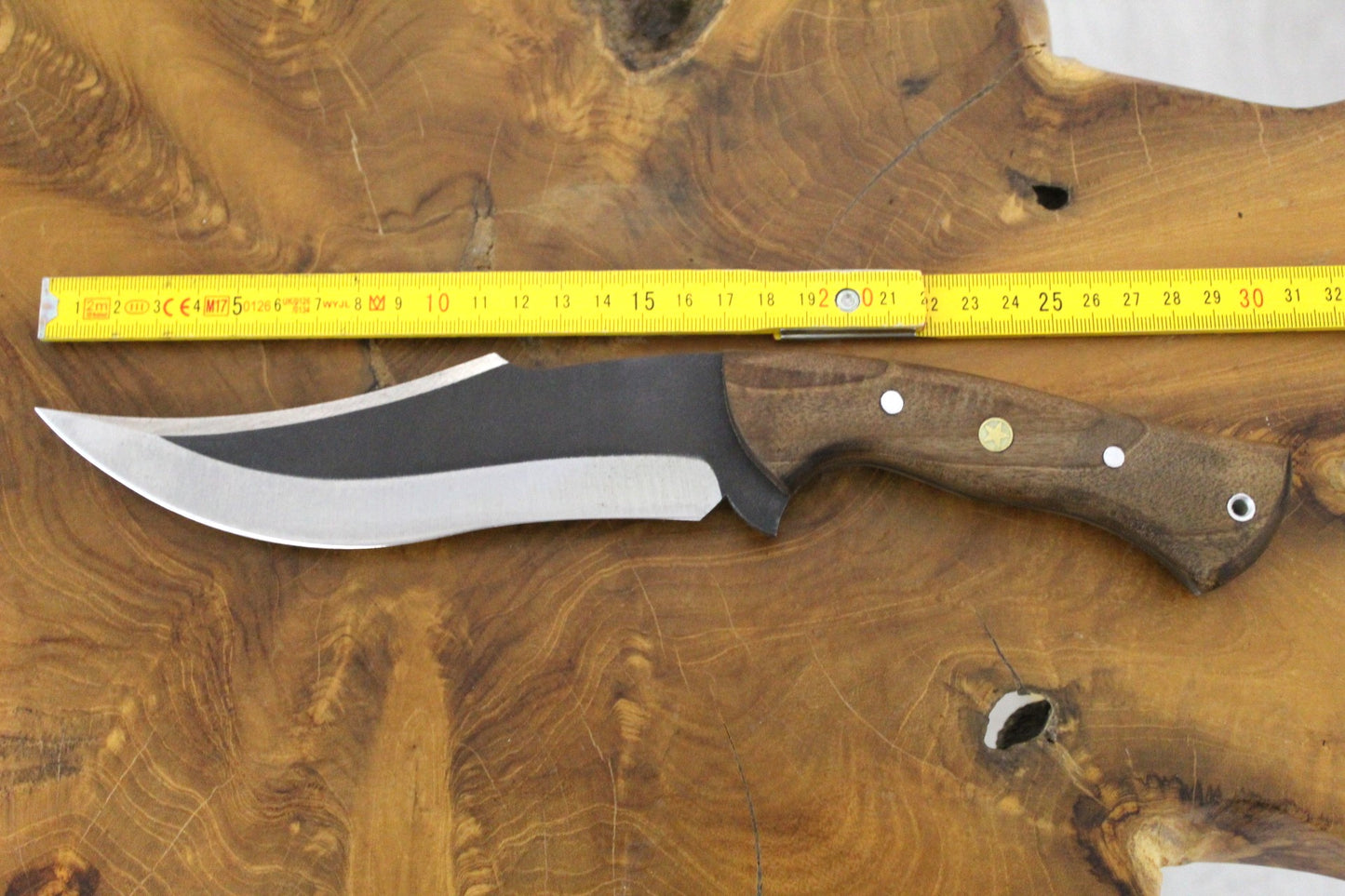 12,6 "professionelles Jagdmesser mit Walnussholz Griff Personalisiert