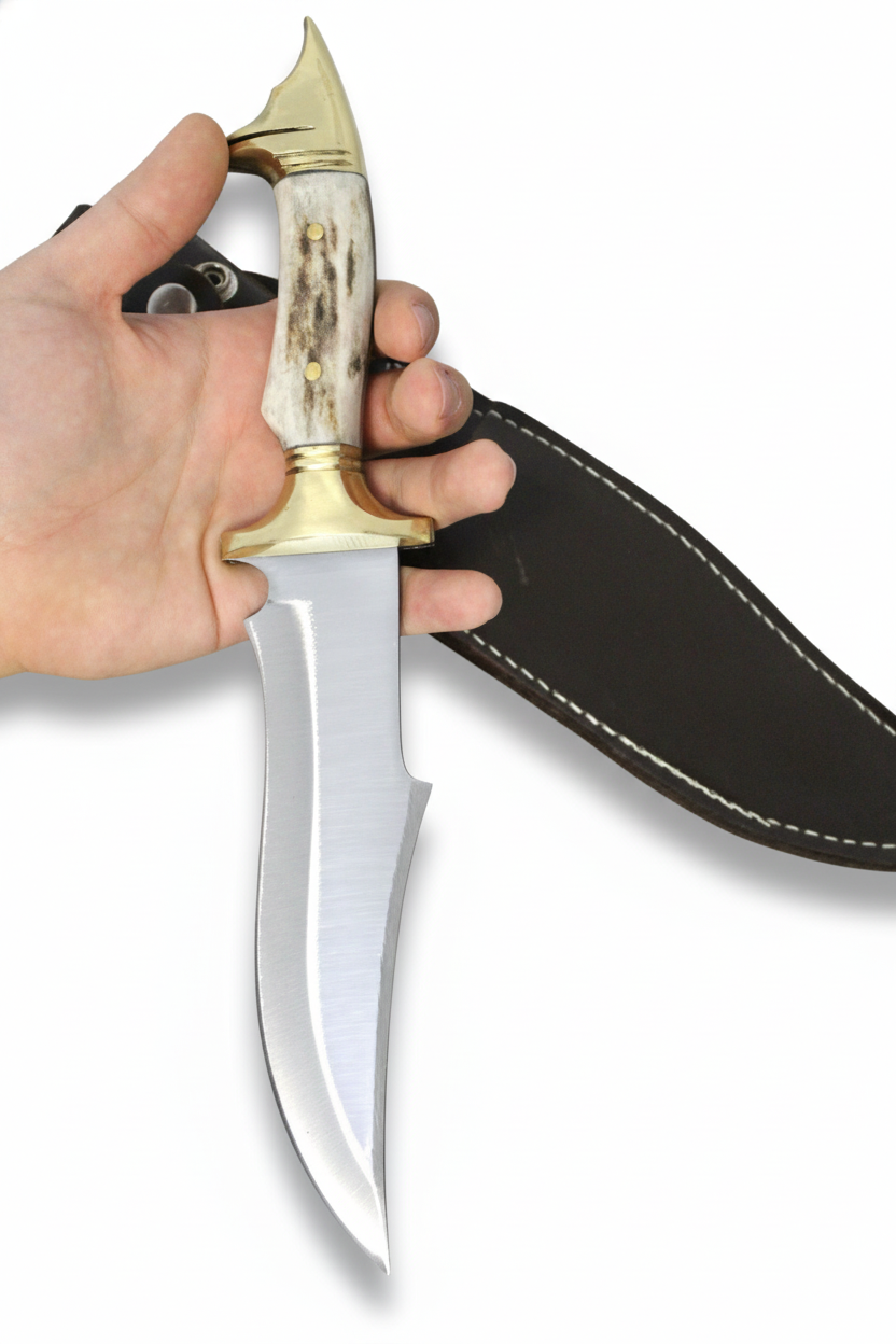 12 " Bowie Jagdmesser  Personalisiertes Hirschgeweihmesser
