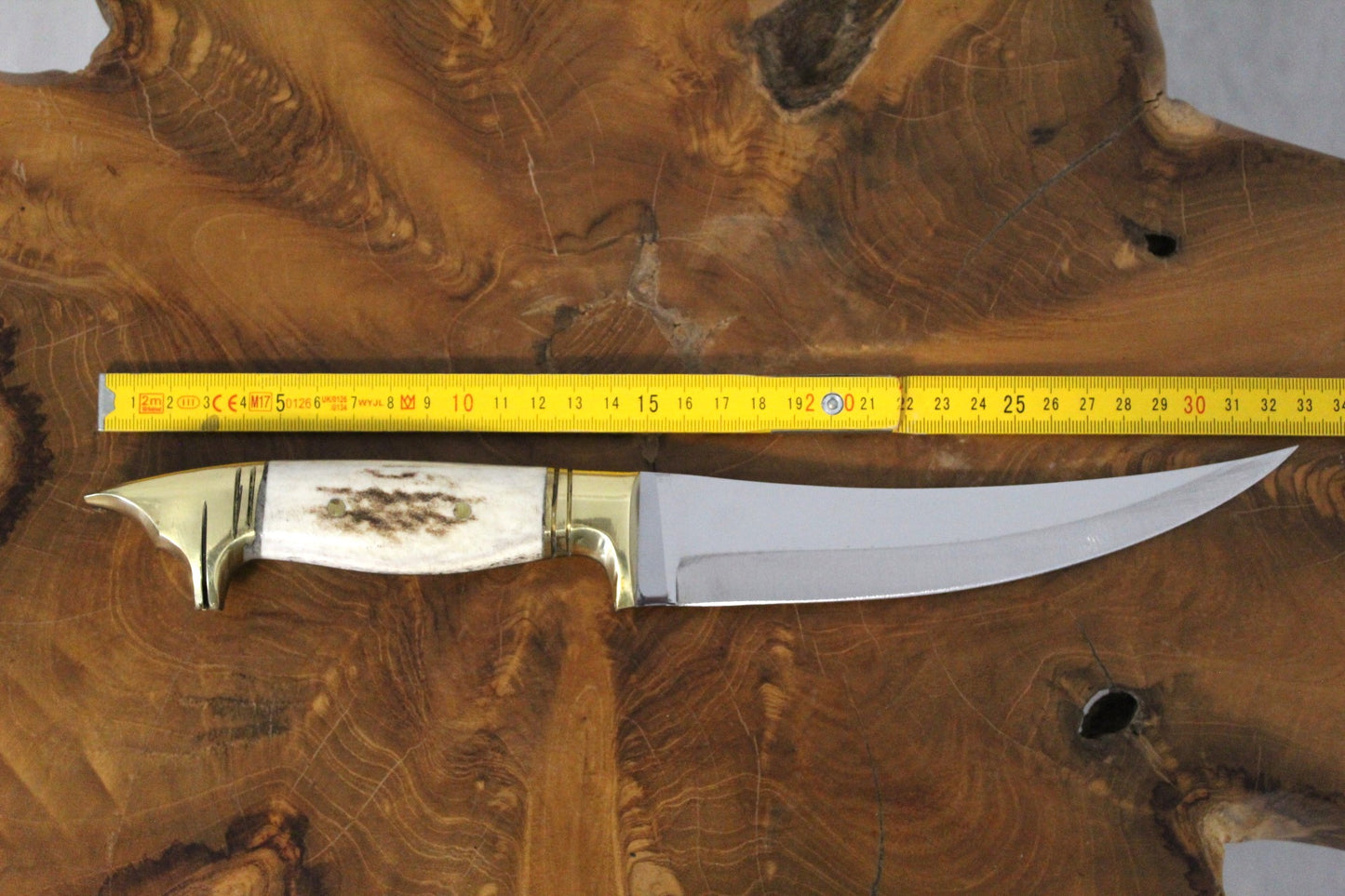 13 " Hirschgeweih Wolfskopf Jagdmesser Handgefertigt